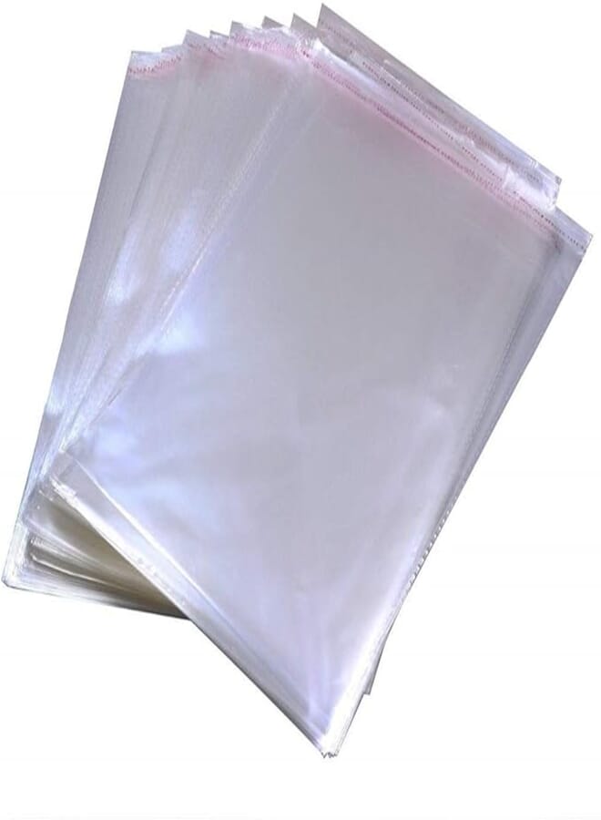 Borningfire 200 Pcs 12" x 15" Self Seal Clear Cello Cellophane Bags Resealable Plastic Apparel Bags Perfect for Packaging Clothing, T-Shirt, Brochure, Prints, Handicraft Gift